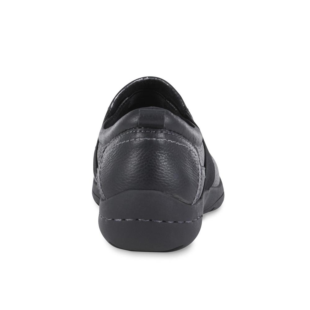 Thom McAn Women's Dalton Black Leather Loafer - Wide Width Available