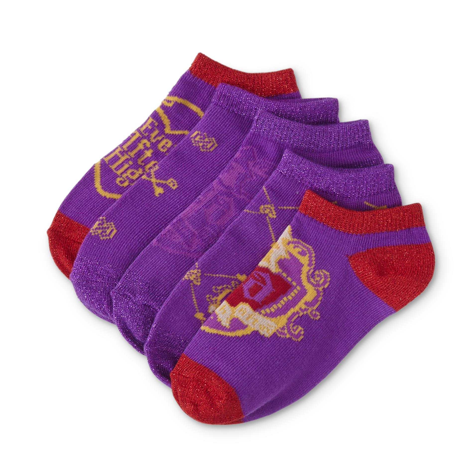 Ever After High Girls' 5-Pairs No-Show Socks