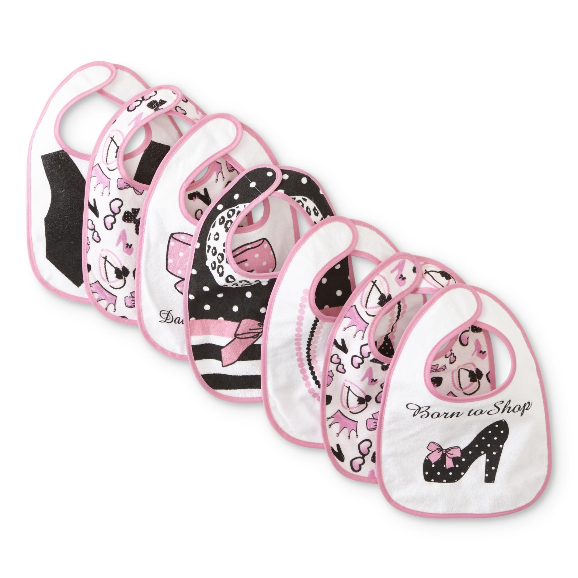 Baby Essentials Infant Girls' 7-Pack Feeder Bibs - Dress Up, Multi-colored Baby Essentials Infant Girls' 7-Pack Feeder Bibs - Dress Up, Multi-colored