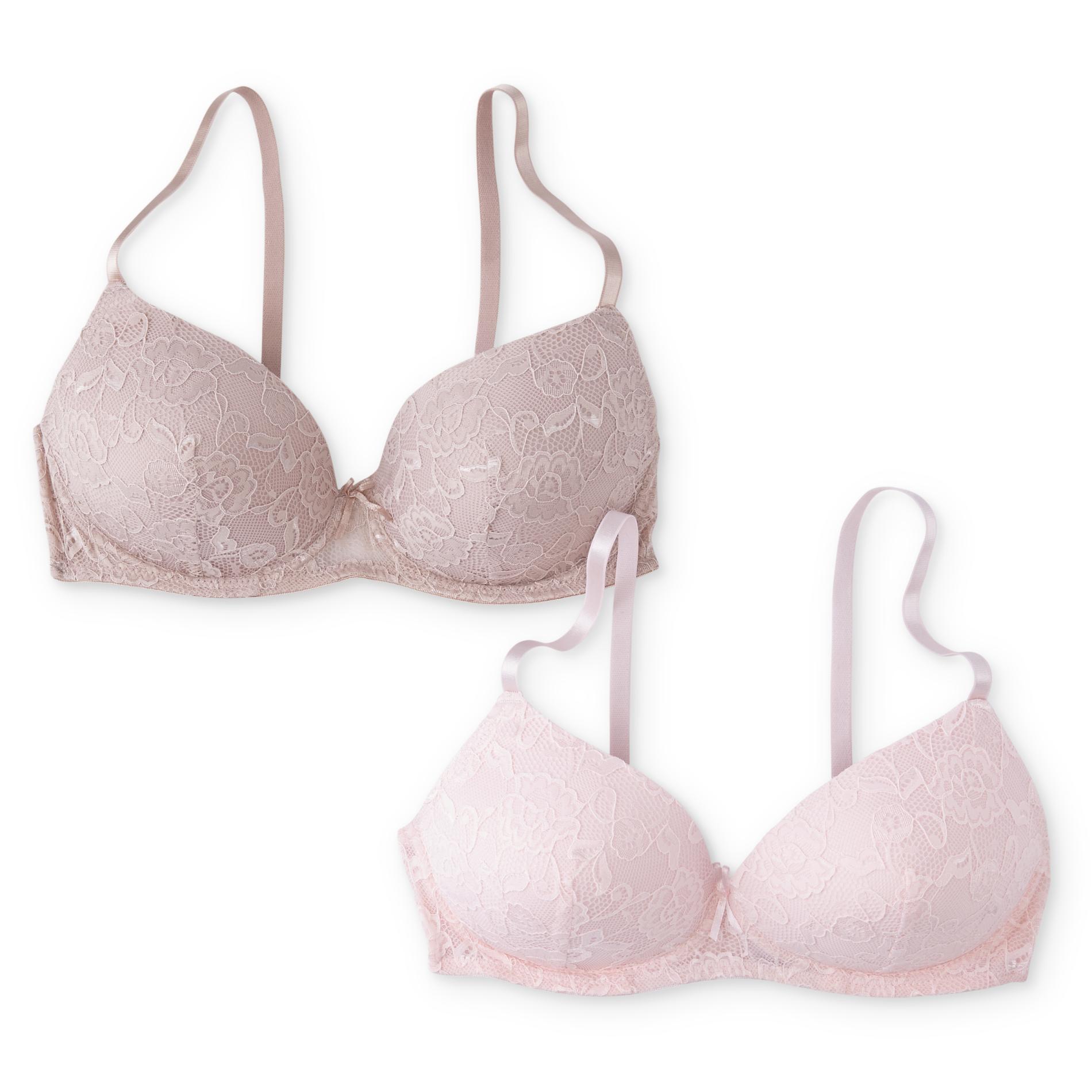 Simply Styled Women's 2-Pack Lace Wire-Free Bras