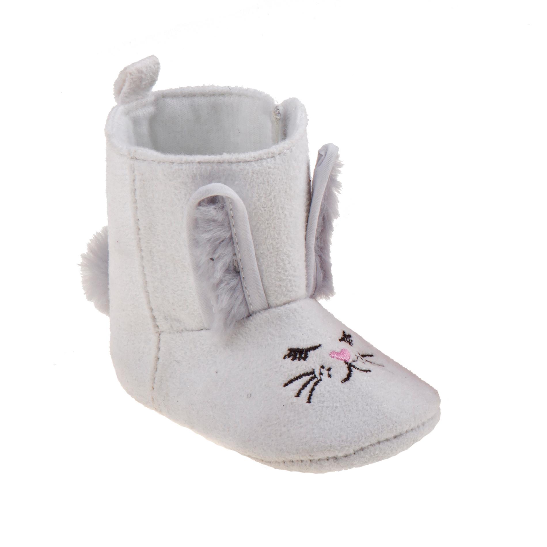 Laura Ashley Baby Girls' Fashion Boot - White/Bunny