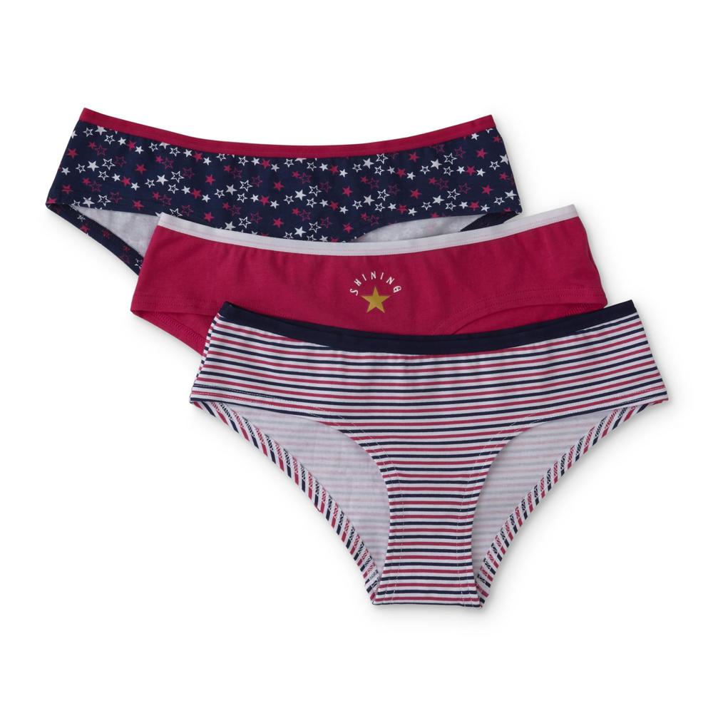 Women's 3-Pack Hipster Panties - Stars & Stripes