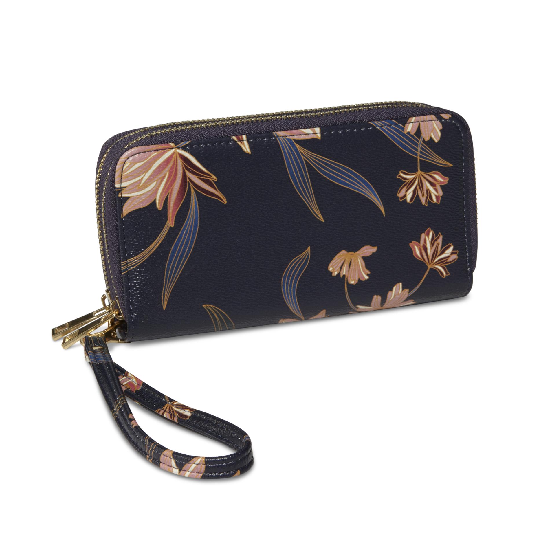 Women's Zip Around Wallet - Floral, Size: Small Women's Zip Around Wallet - Floral, Size: Small
