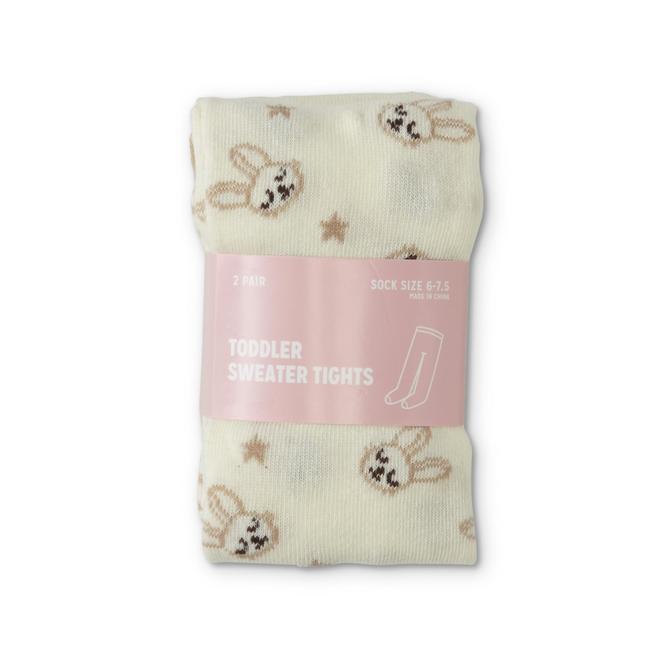 Toddler Girls' 2Pack Knit Tights Bunny