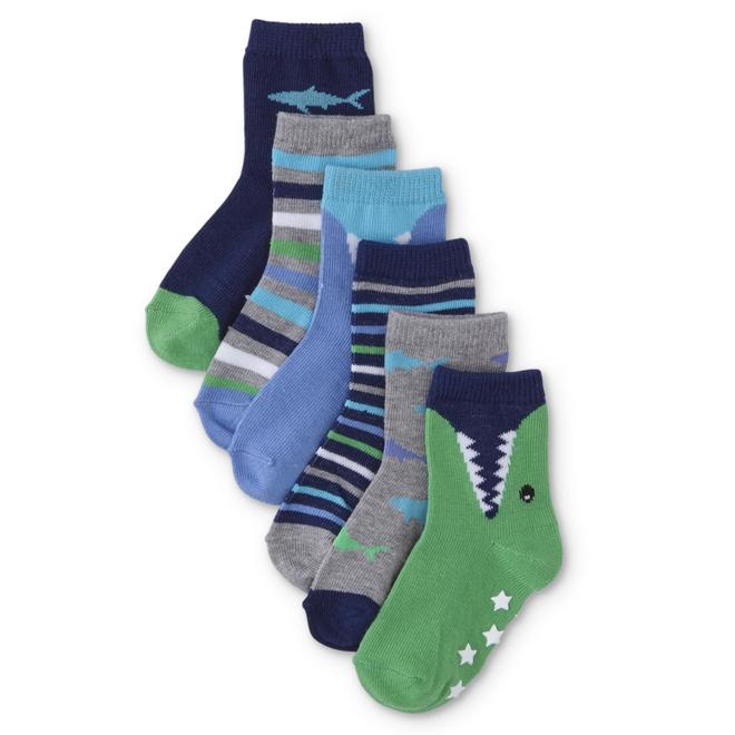 Toddler Boys' 6Pairs Crew Socks Sharks