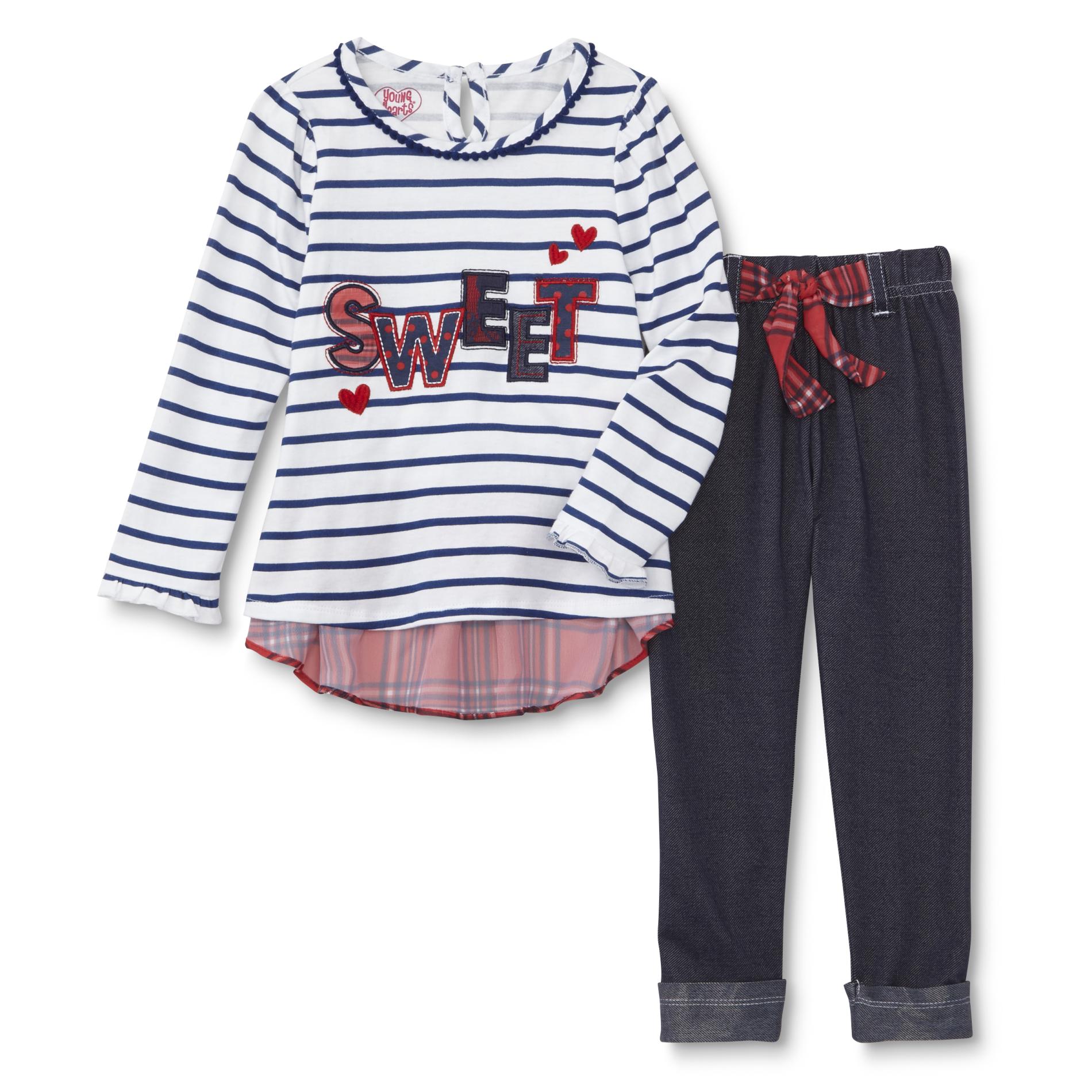 Young Hearts Infant & Toddler Girl's Tunic & Jeggings - Striped