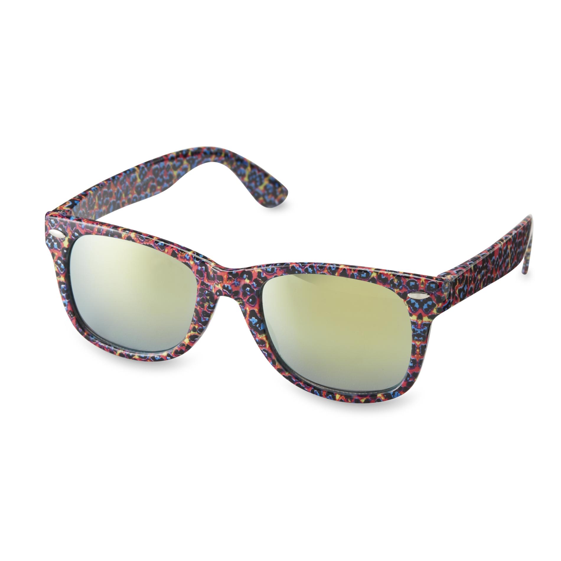 Joe Boxer Women's Pink Leopard-Print Retro Sunglasses