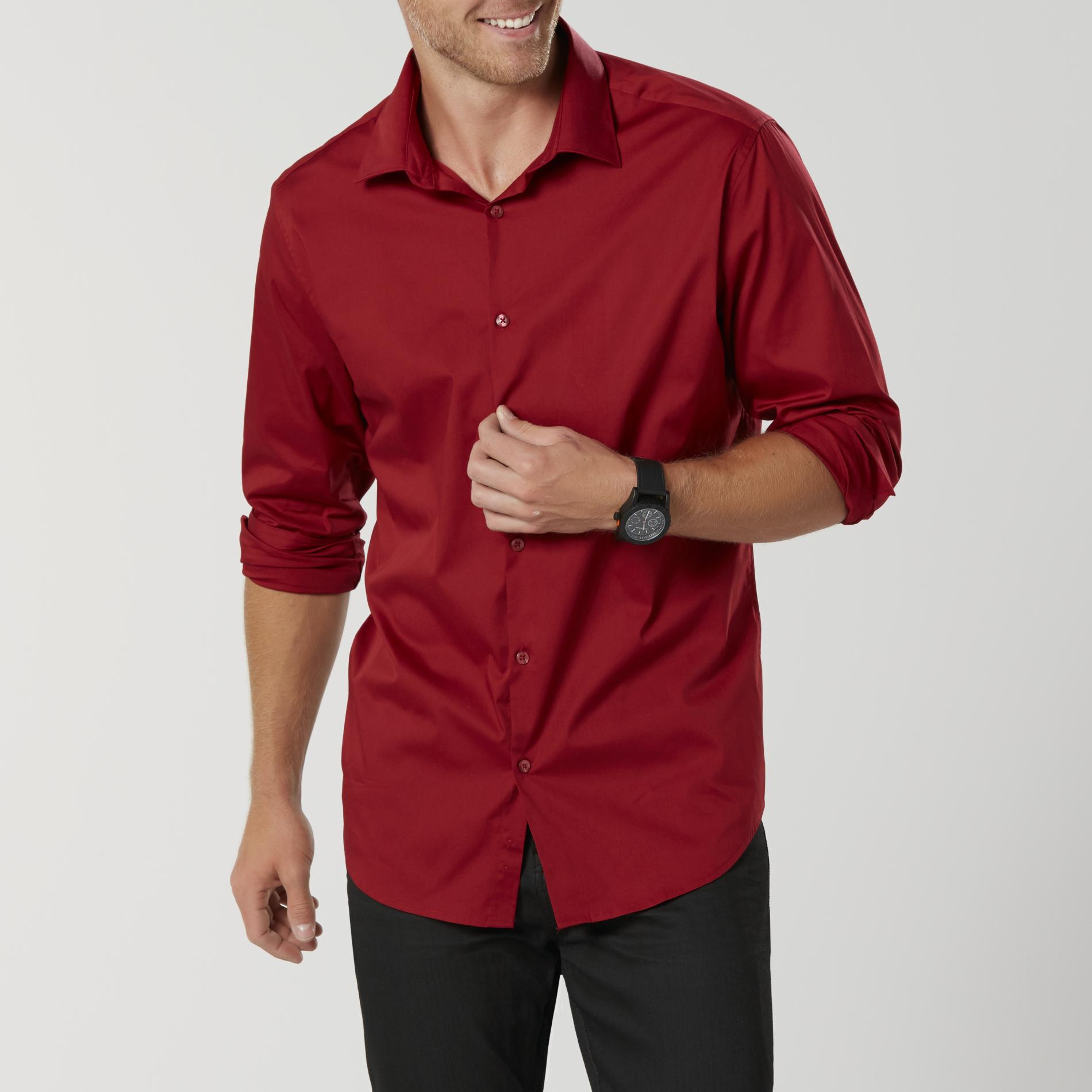 Structure Men's Poplin Modern Fit Flex Dress Shirt