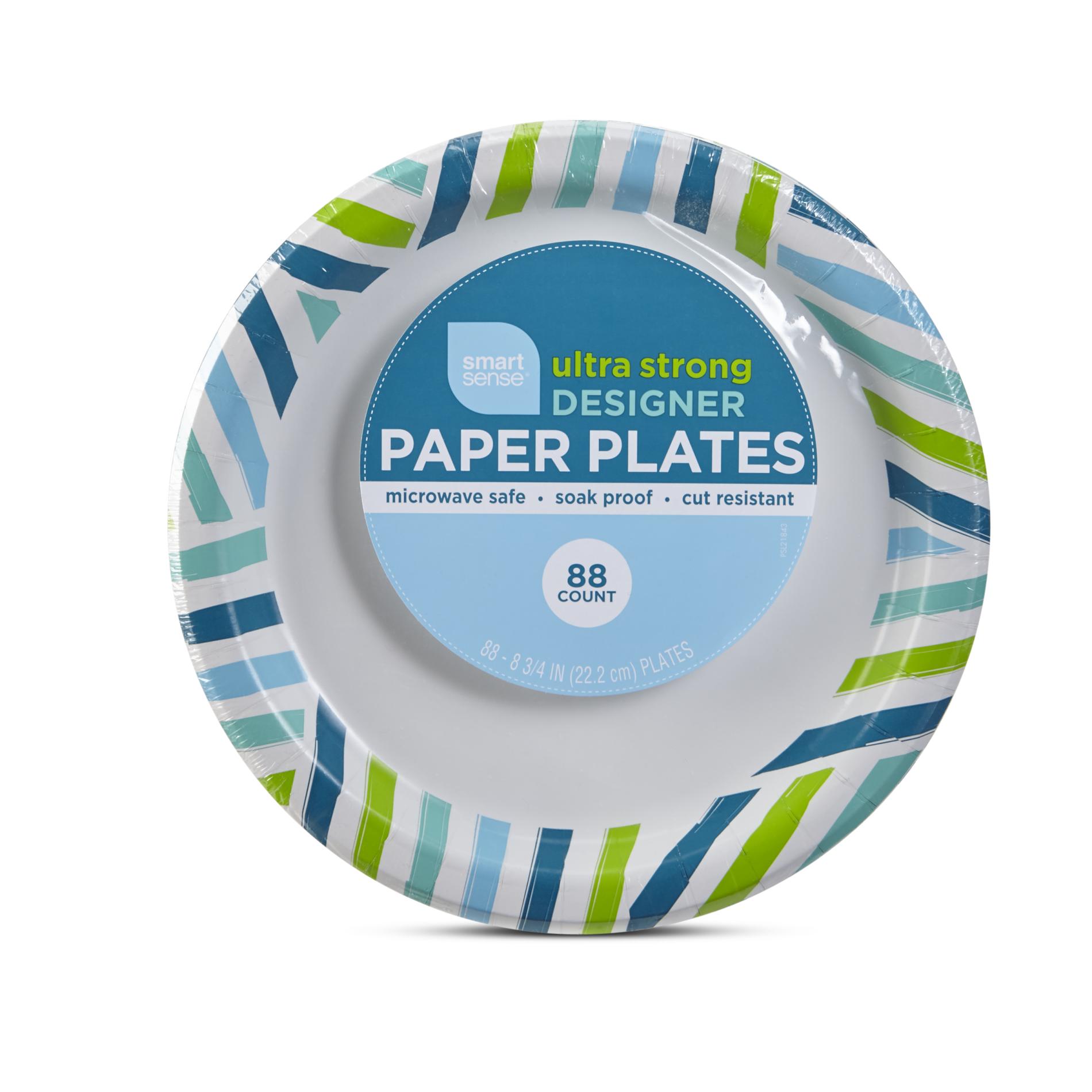 Smart Sense Ultra Strong Designer Paper Plate - 88 Count