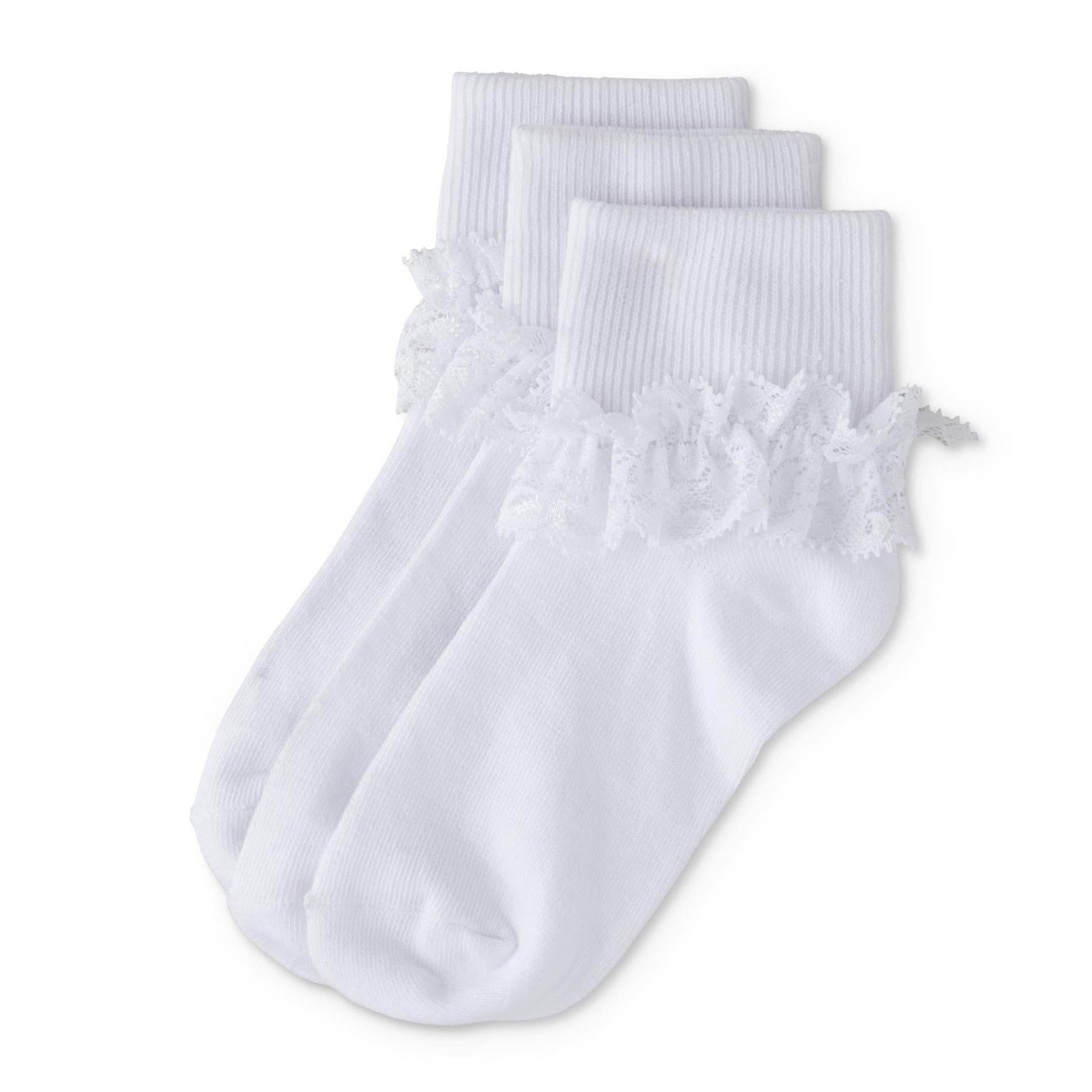 Girls' 3-Pairs Turn-Cuff Socks