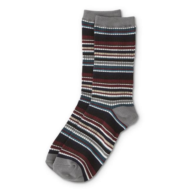 Women's Dress Socks Striped Ribbed