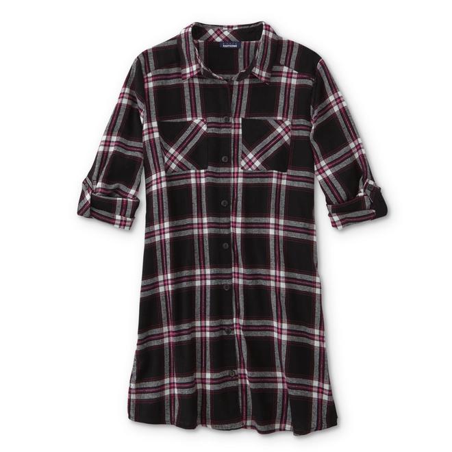 Basic Editions Women's Flannel Nightgown - Shimmering Plaid