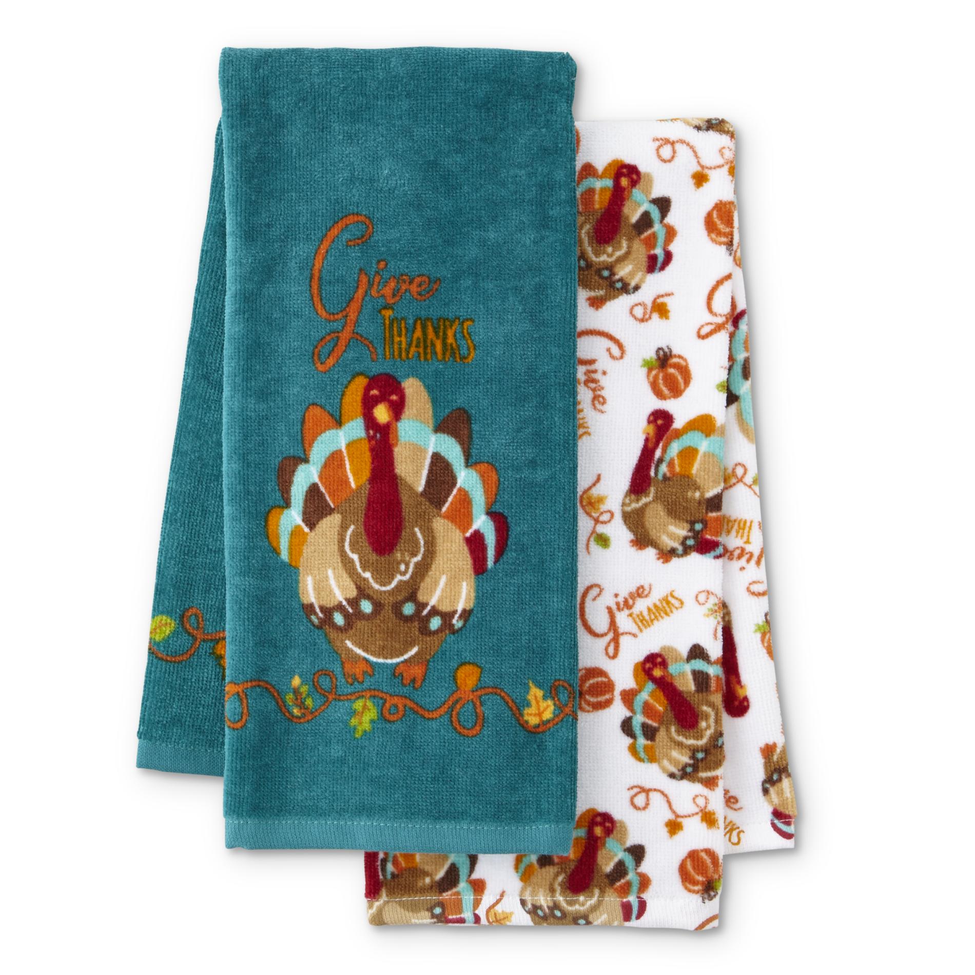 Be Thankful 2Pack Thanksgiving Kitchen Towels Turkeys Shop Your