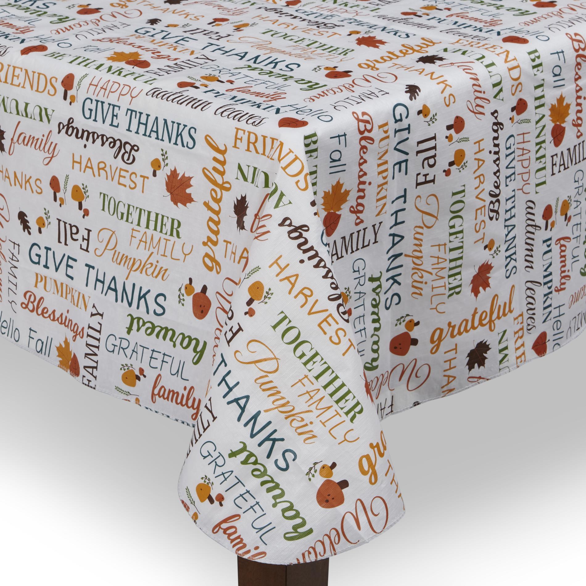 Be Thankful Thanksgiving Tablecloth Harvest Print Shop Your Way