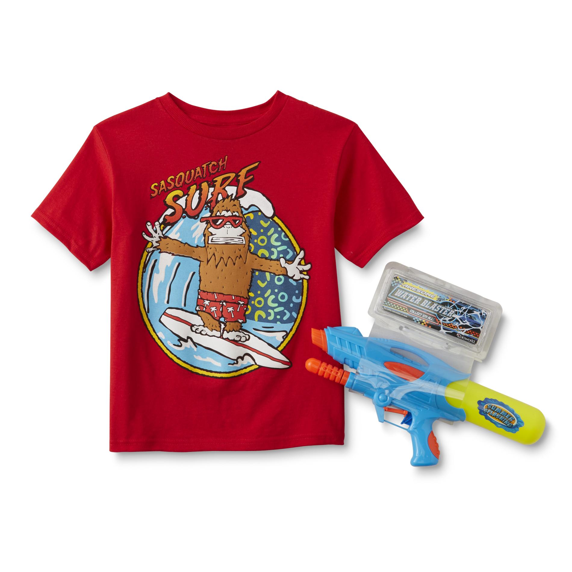 Boy's T-Shirt & Water Blaster - Sasquatch Surf