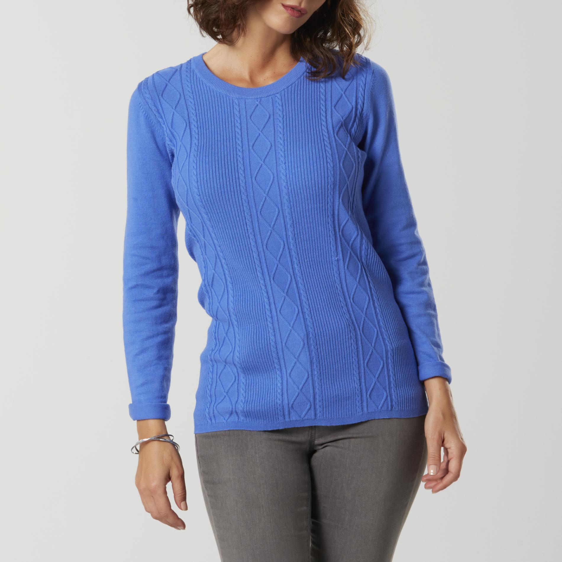 Basic Editions Women's Cable Knit Sweater