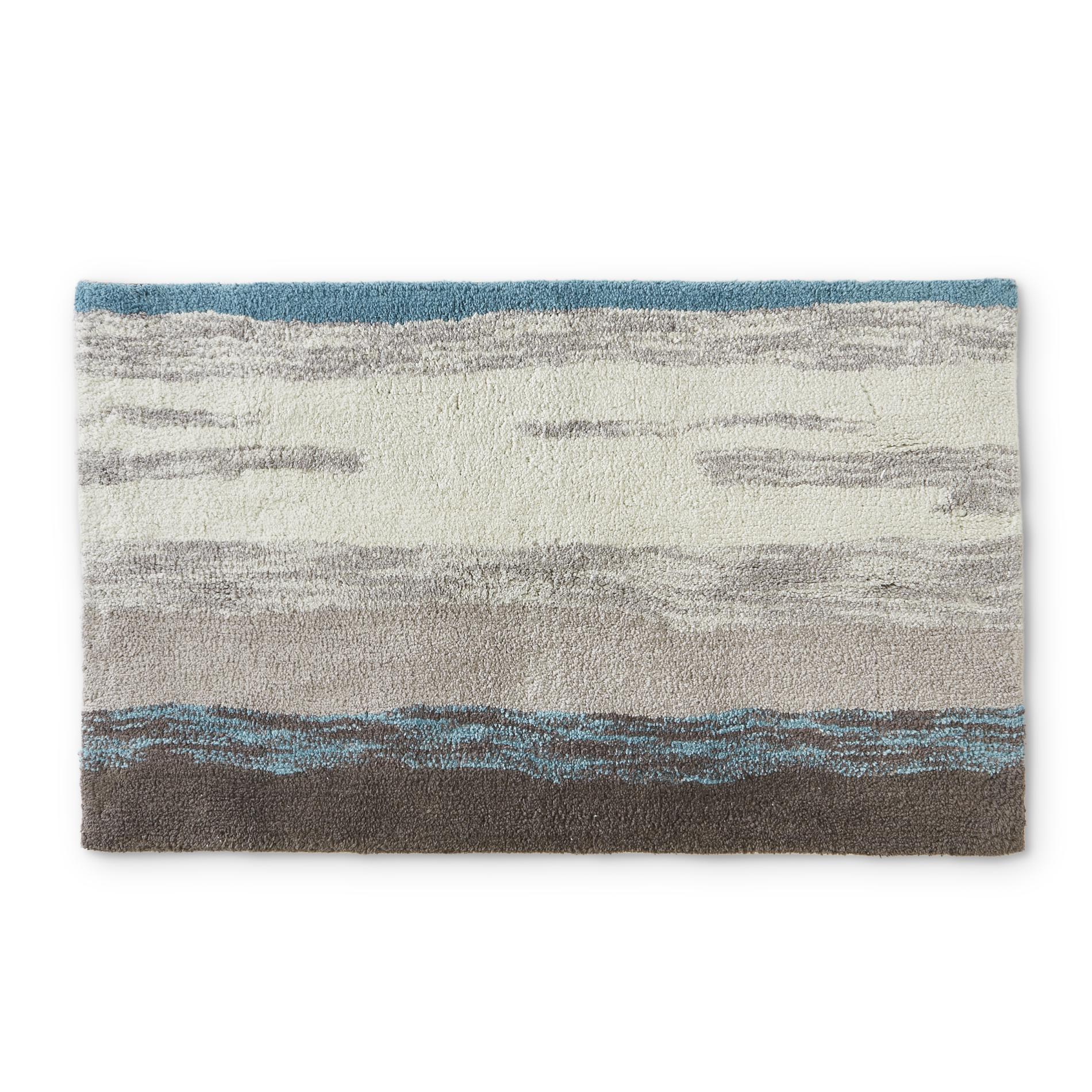 Essential Home Space-Dyed Bath Rug, Blue Essential Home Space-Dyed Bath Rug, Blue