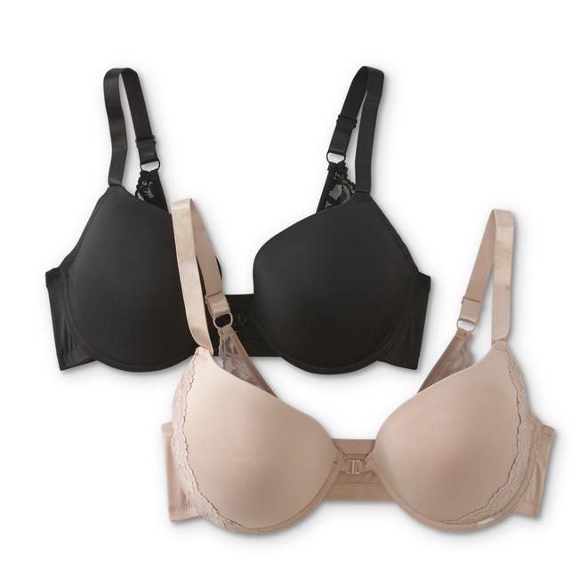 Simply Emma Women's Full Figure 2Pack Racerback PushUp Bras
