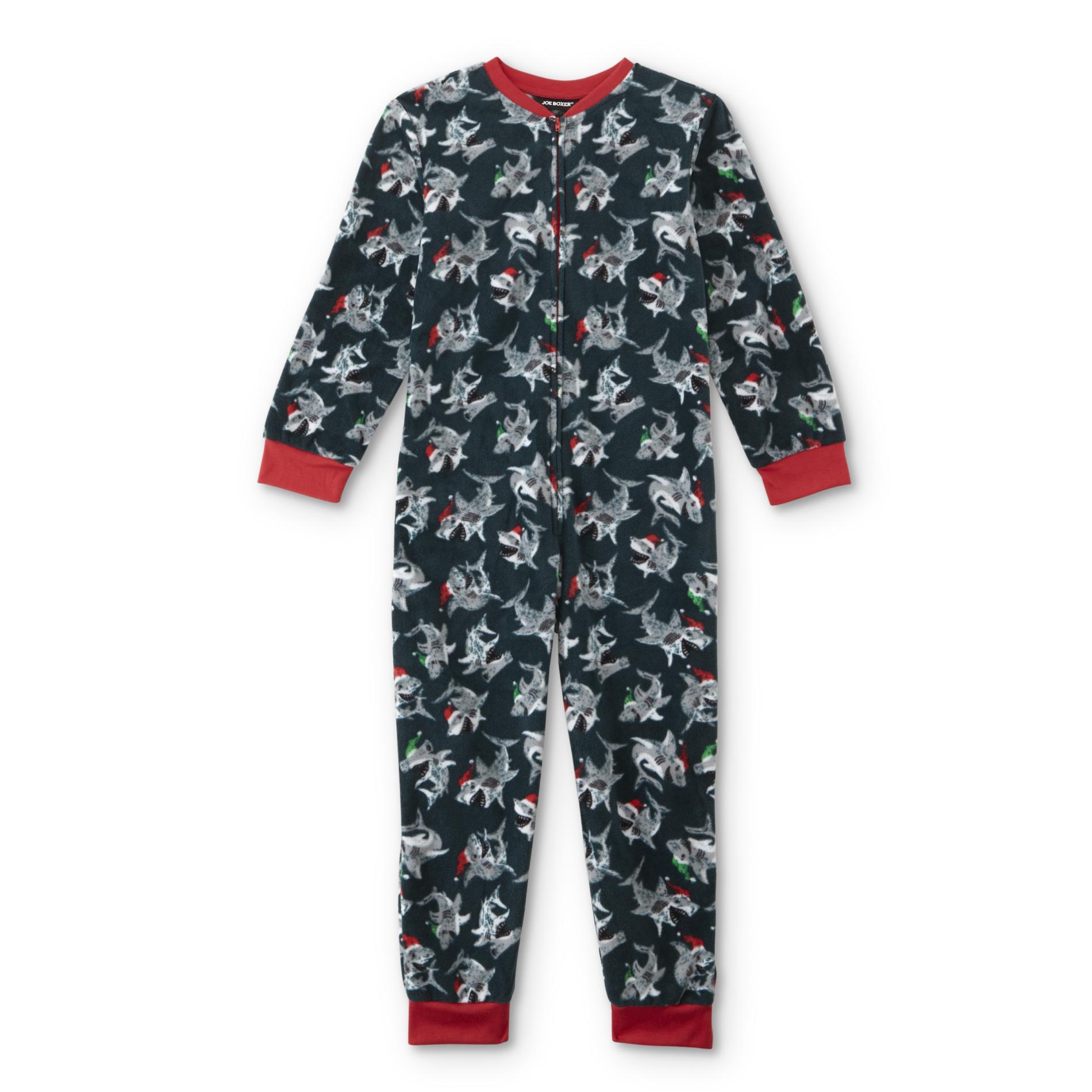 Joe Boxer Boys' Blanket Sleeper Pajamas - Santa Sharks