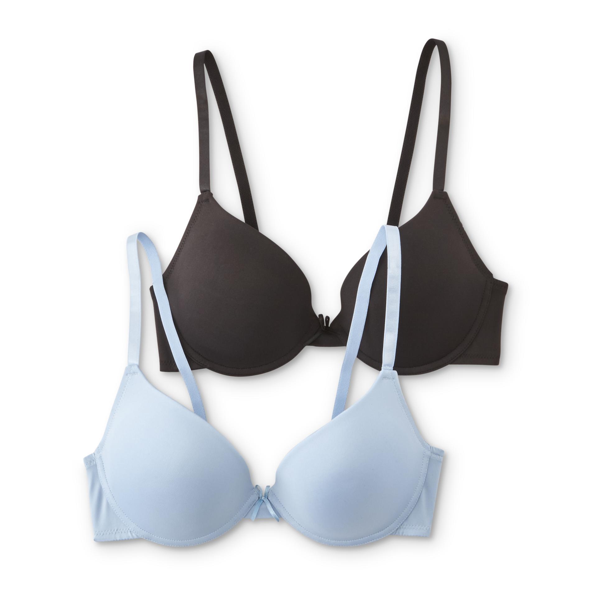 Women's 2-Pack Push-Up Bras, Size: 34, Black/White Women's 2-Pack Push-Up Bras, Size: 34, Black/White