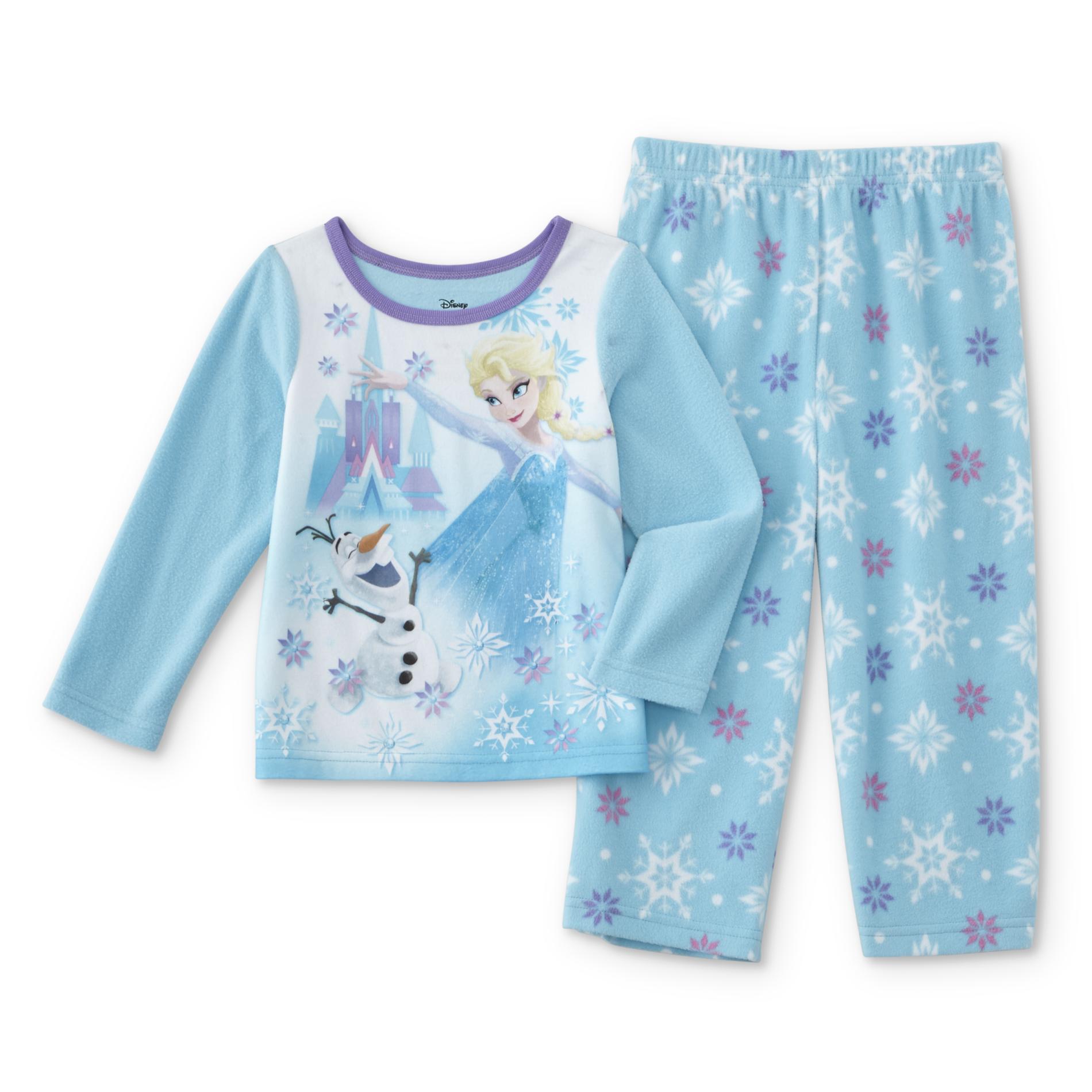 Disney Frozen Toddler Girls' Fleece Pajama Shirt & Pants - Elsa