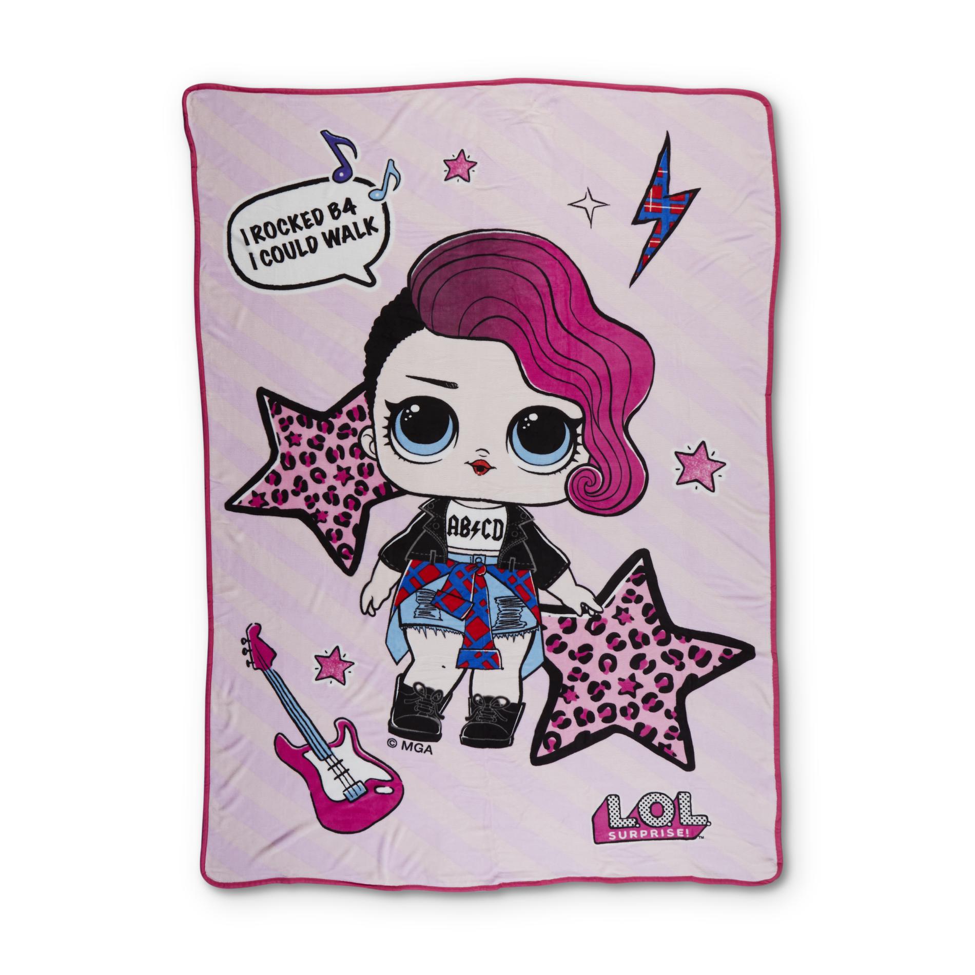 L.O.L. Surprise! LOL Surprise Blanket, Size: Specialty, White L.O.L. Surprise! LOL Surprise Blanket, Size: Specialty, White