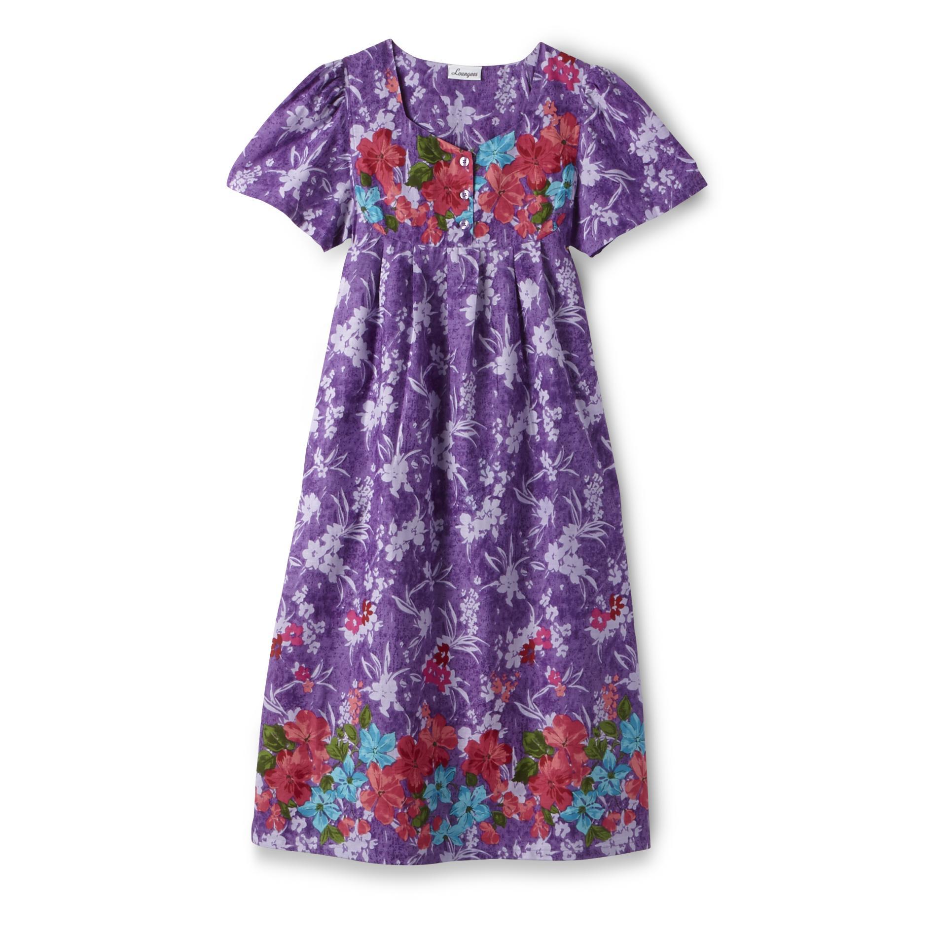 Loungess Women's Plus Nightgown - Floral
