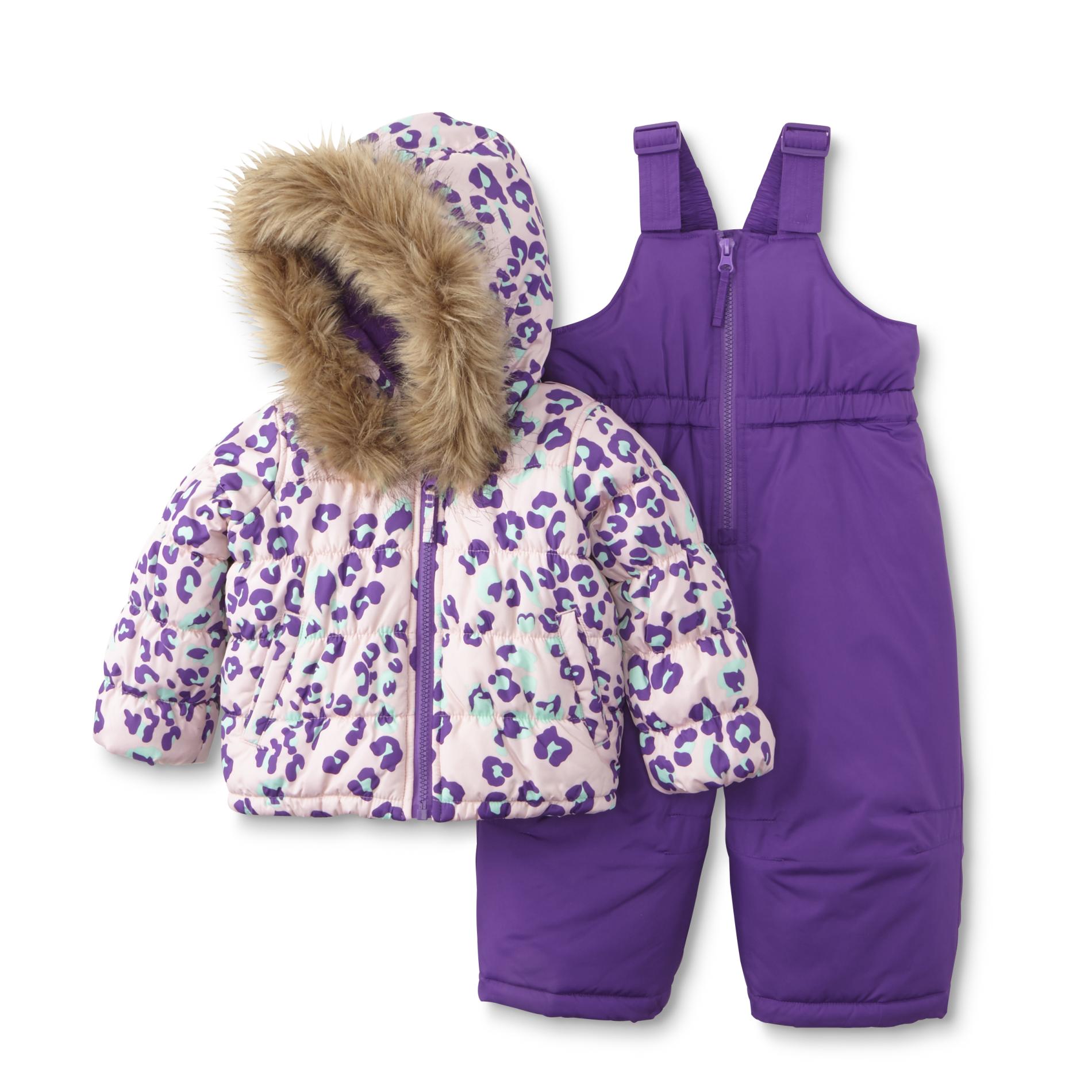 Toughskins Infant Girl's Snow Pants & Coat - Leopard Print