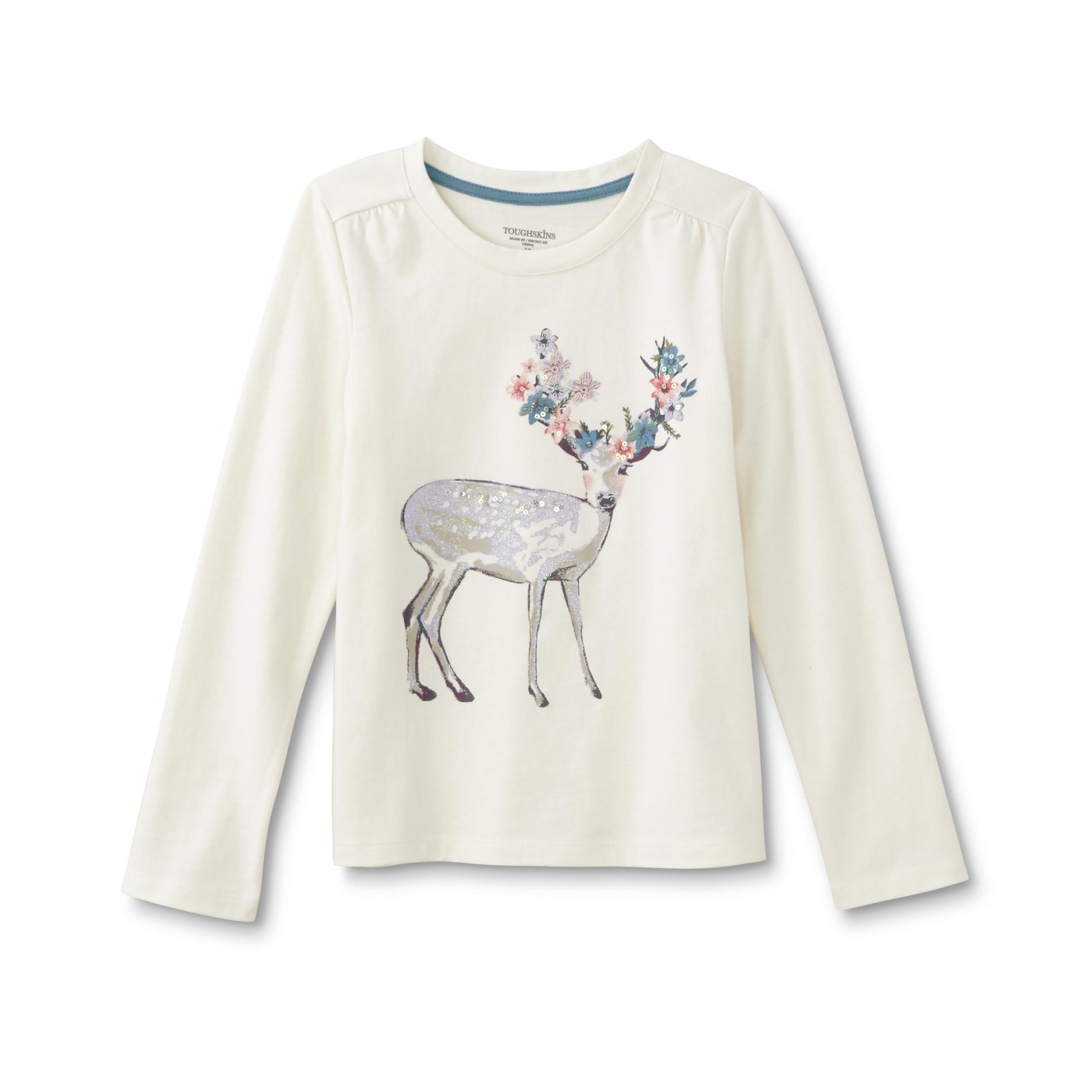 Toughskins Girl's Long-Sleeve Graphic T-Shirt - Deer