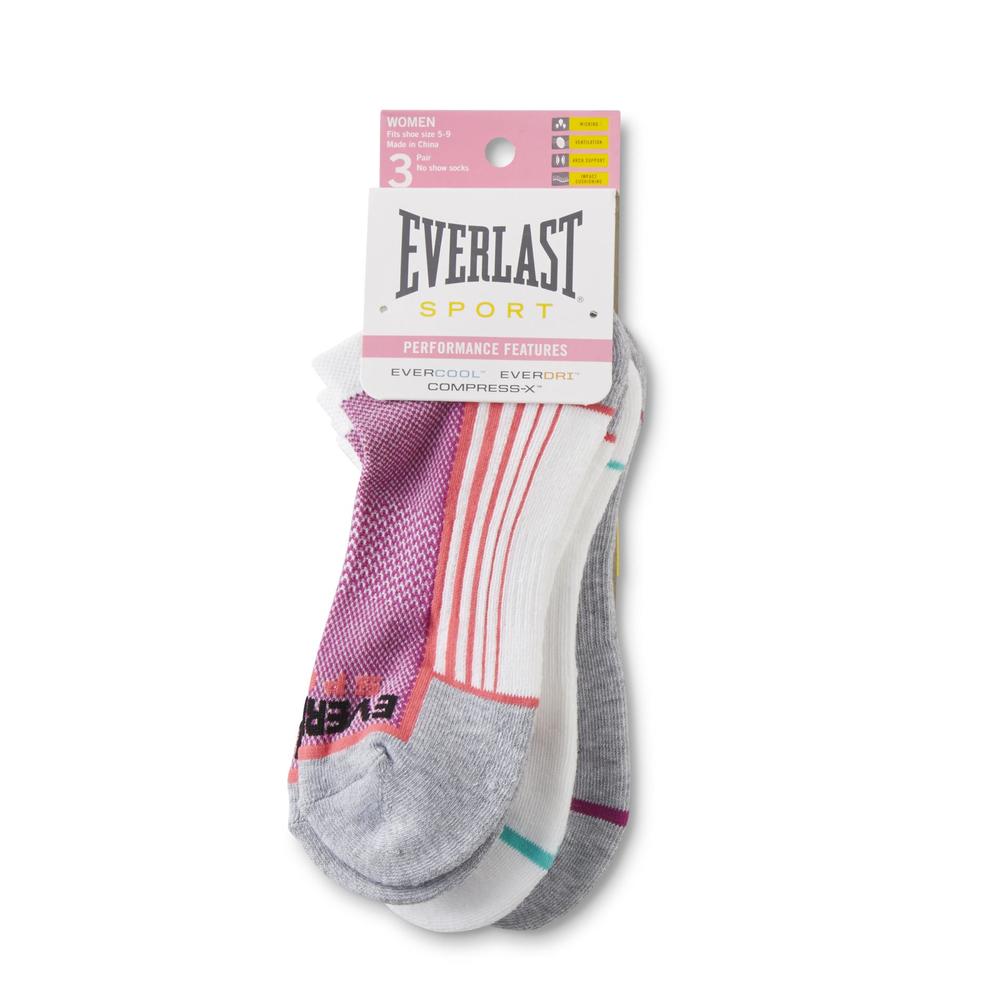 Everlast&reg; Sport Women's 3-Pairs No-Show Performance Socks
