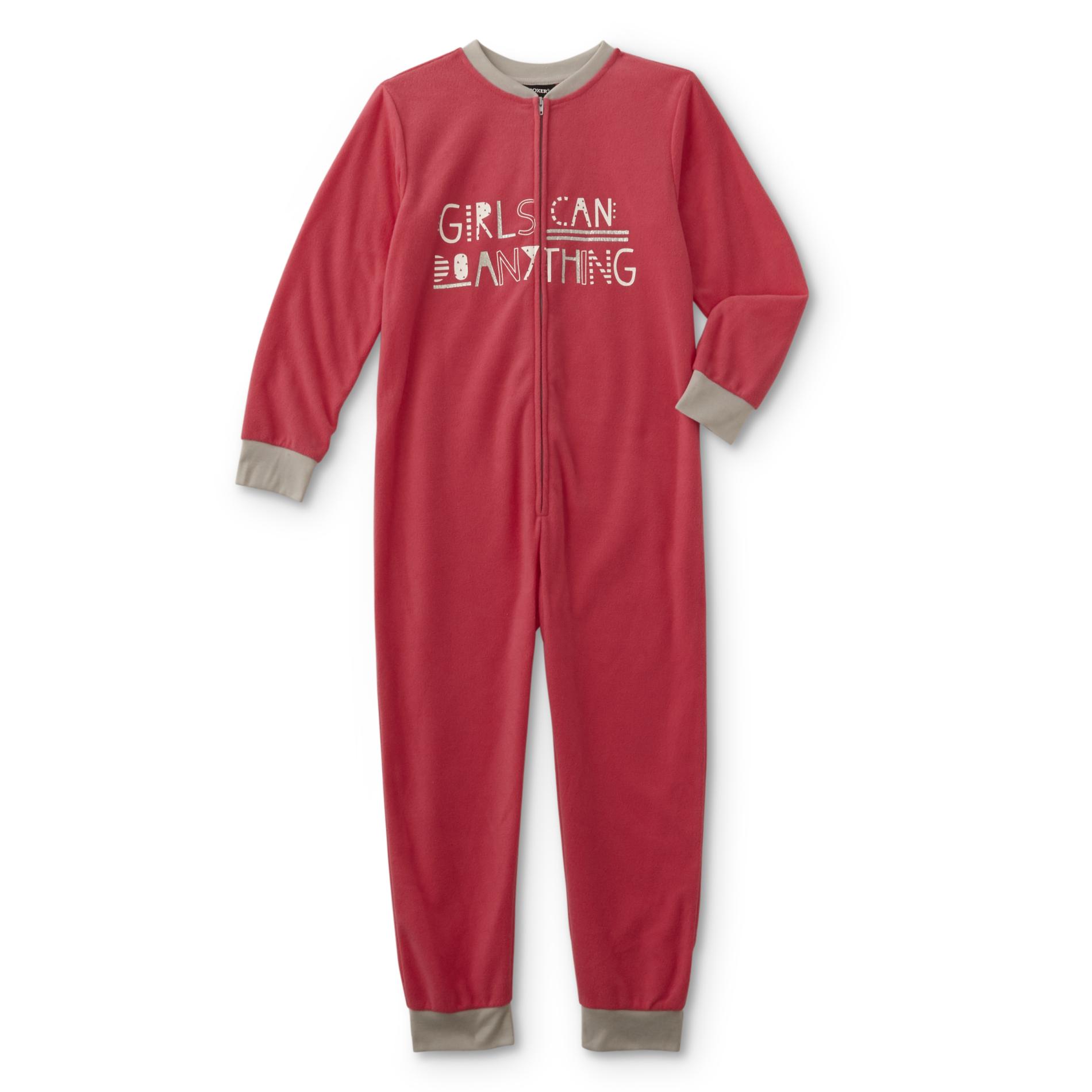 Joe Boxer Girls' Microfleece Sleeper Pajamas - Do Anything