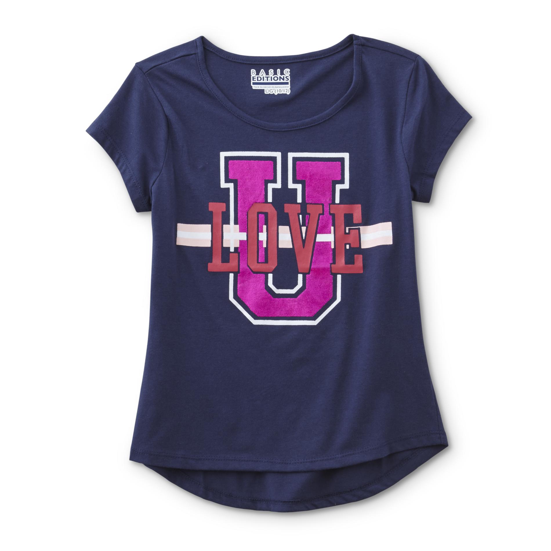 Basic Editions Girls' Graphic T-Shirt - Love U, Size: XL, Medieval Basic Editions Girls' Graphic T-Shirt - Love U, Size: XL, Medieval