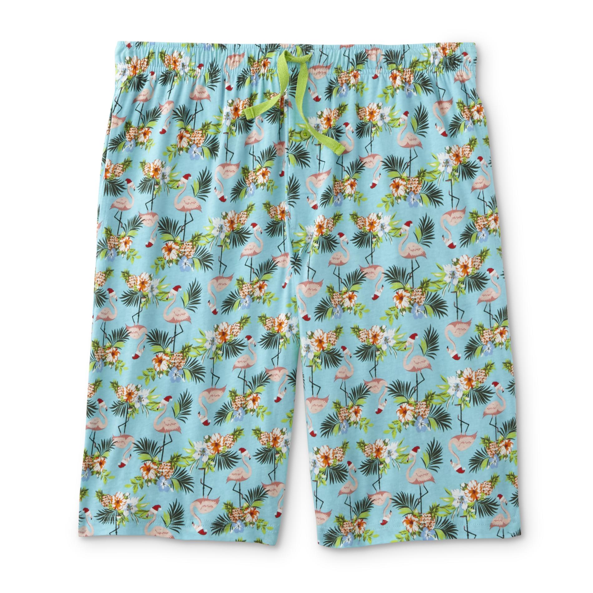 Joe Boxer Men's Christmas Pajama Shorts Santa Flamingo Shop Your