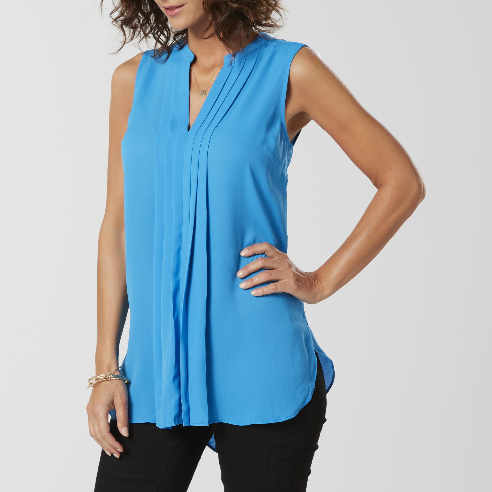 Jaclyn Smith Women's Sleeveless Blouse, Size: XL, Evening Blue Jaclyn Smith Women's Sleeveless Blouse, Size: XL, Evening Blue
