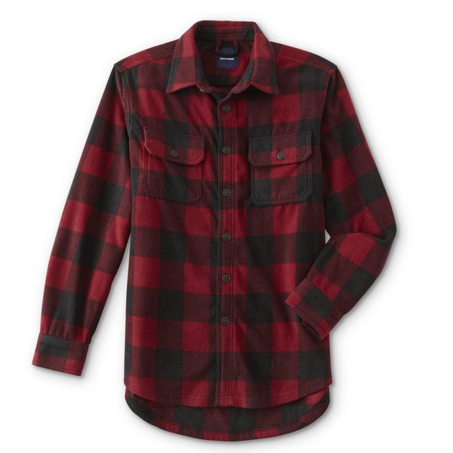Basic Editions Men's Fleece Shirt Jacket - Plaid