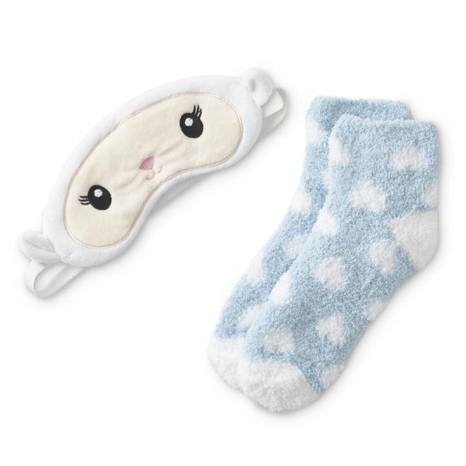 Women's Cozy Socks & Sleep Mask Dots & Monkey