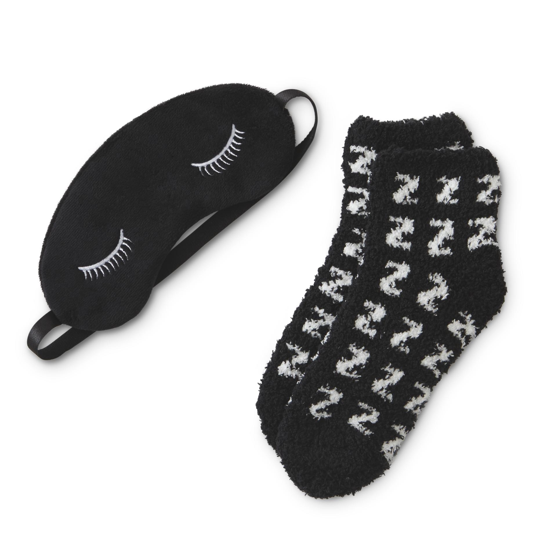 Women's Cozy Socks & Sleep Mask - Zs & Cat