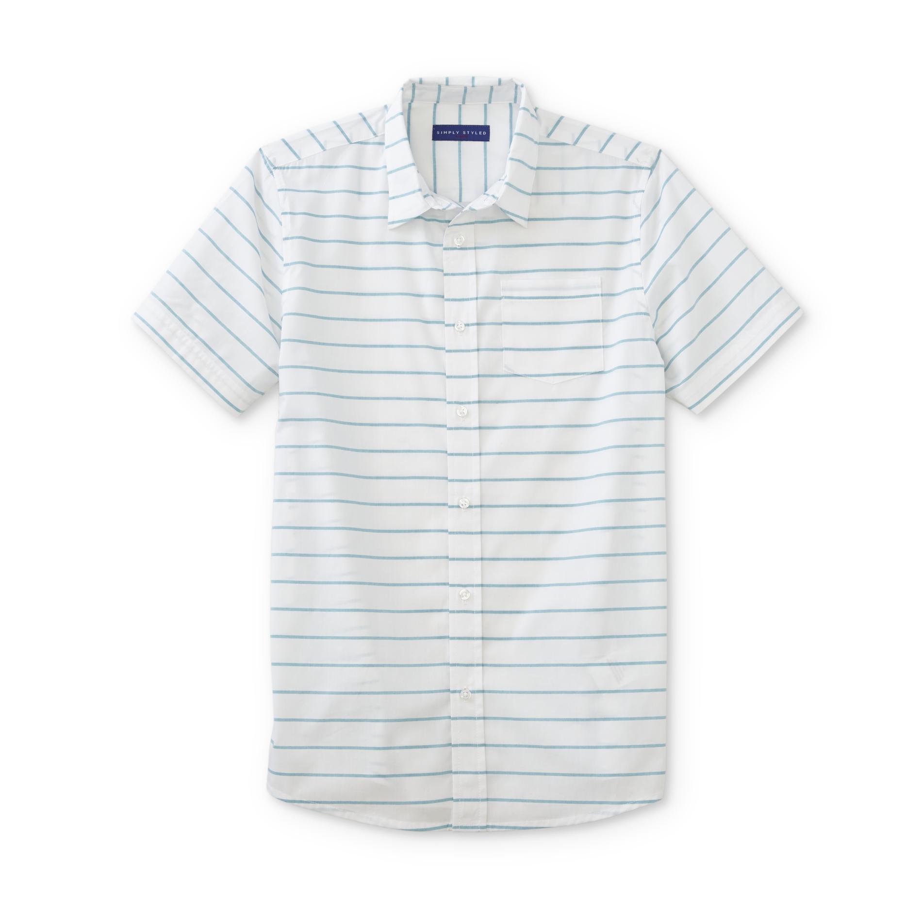 Simply Styled Boys' Button-Front Shirt - Striped