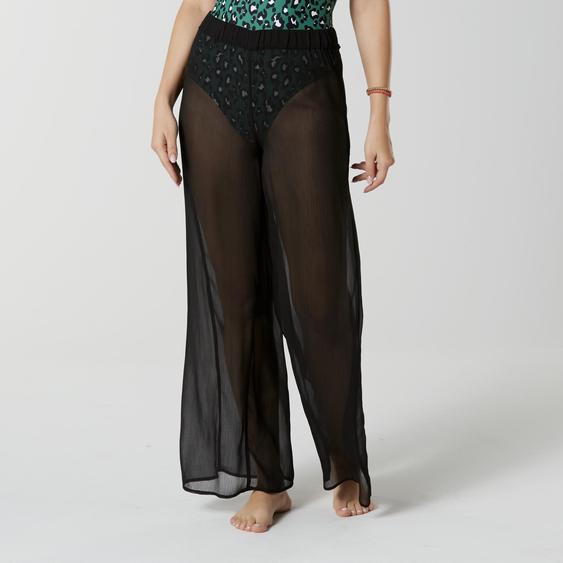 Jaclyn Smith Women's Palazzo Pants Swim Cover-Up, Size: Small, Black Jaclyn Smith Women's Palazzo Pants Swim Cover-Up, Size: Small, Black