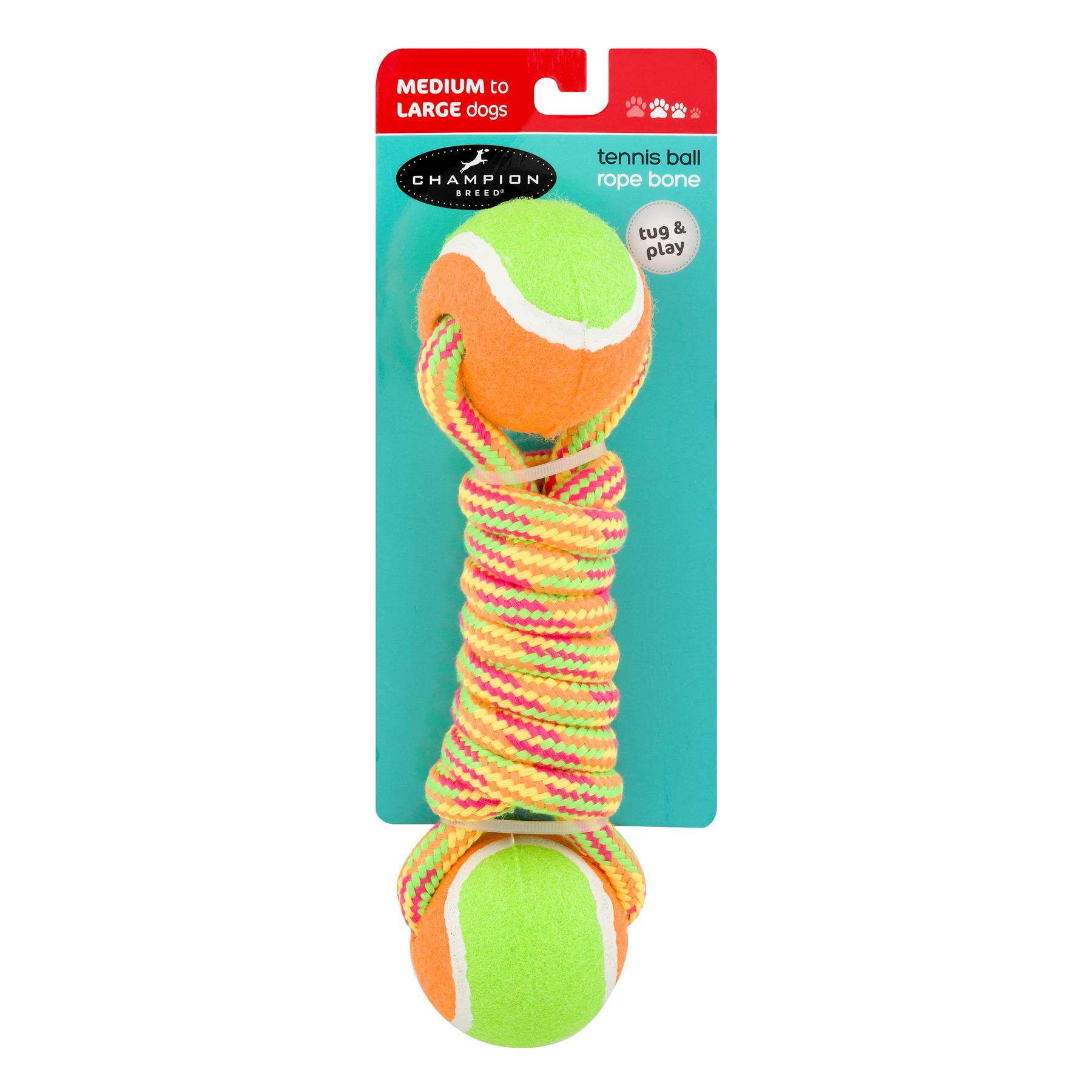 Champion Breed Tug Rope Dog Toy - Tennis Ball Bone
