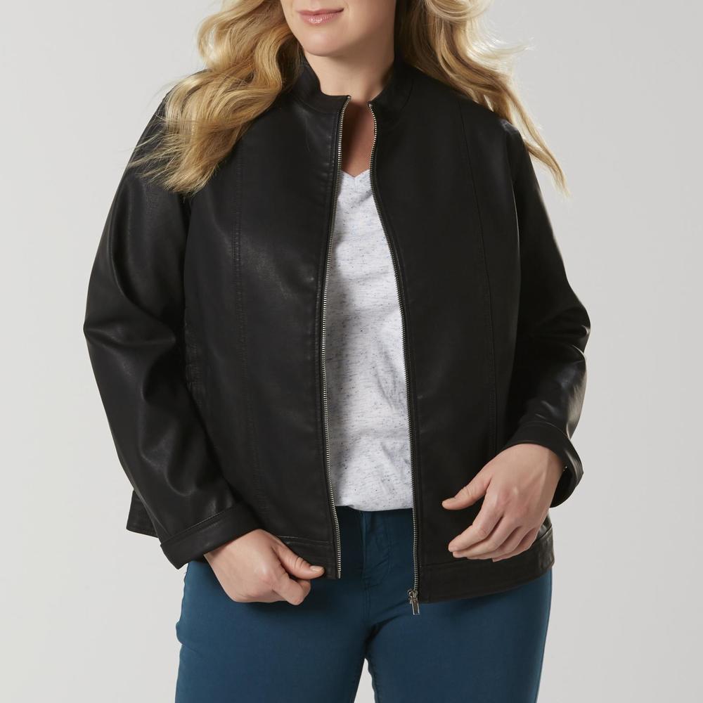 Simply Emma Women's Plus Moto Jacket