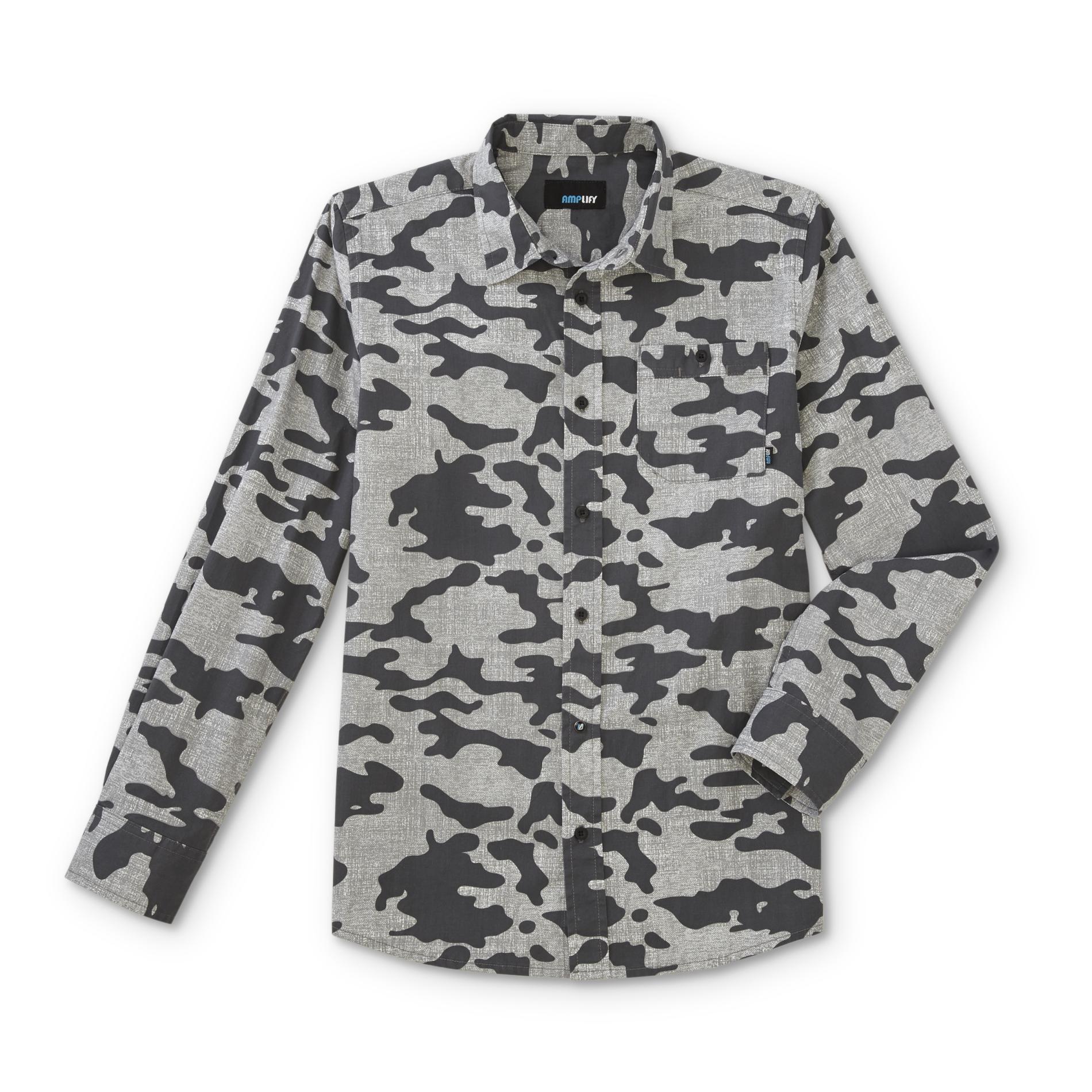 Amplify Boys' Button-Front Shirt - Camouflage