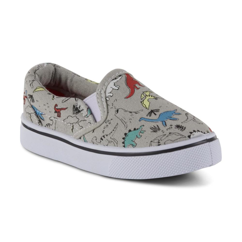 Athletech Toddler Boys' Slip-On Sneaker - Gray/Dinosaurs