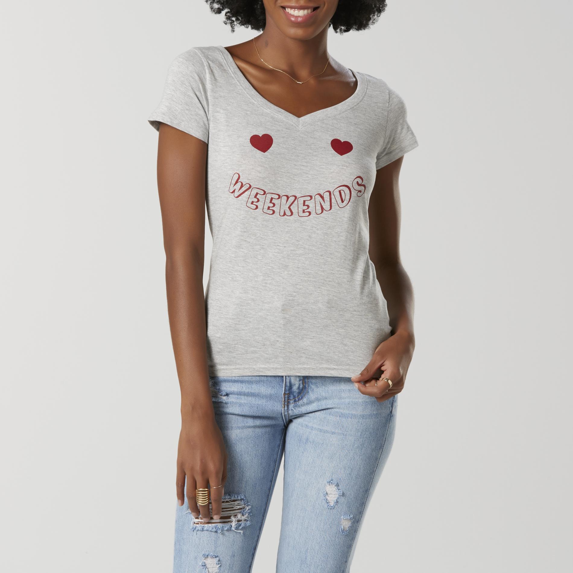 Joe Boxer Juniors' Graphic T-Shirt - Love Weekends, Size: Small, Grey Joe Boxer Juniors' Graphic T-Shirt - Love Weekends, Size: Small, Grey