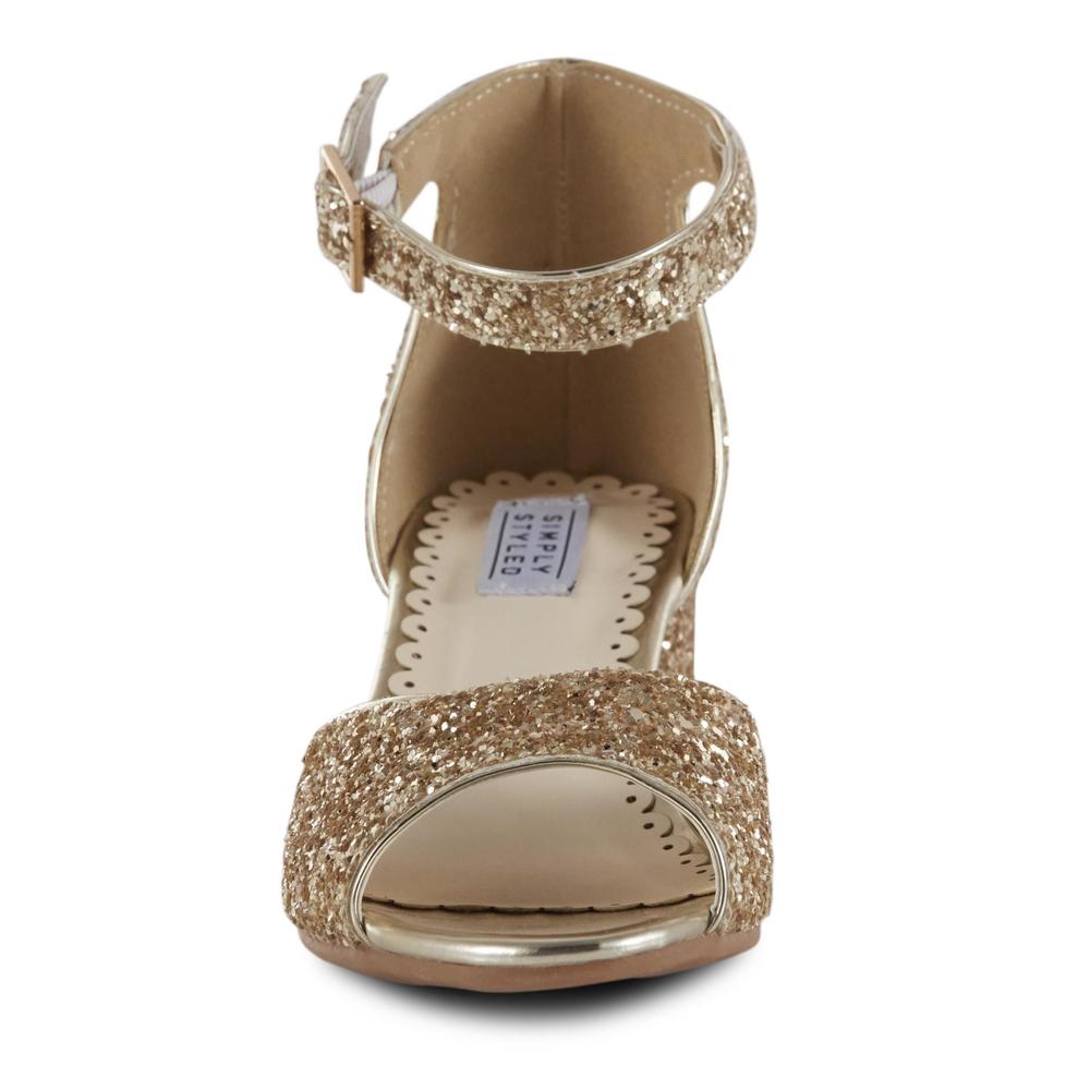 Simply Styled Girls' Gilda Peep Toe Party Heel - Gold