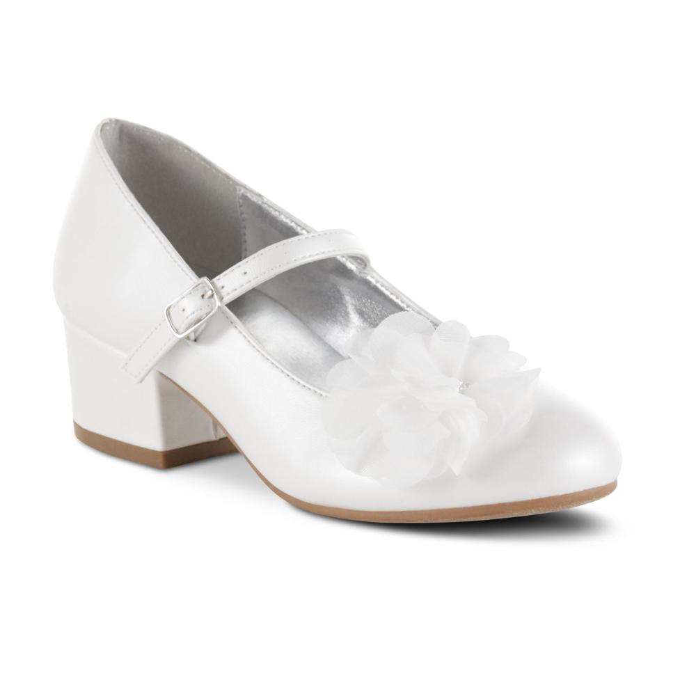 Basic Editions Girls' Madalyn 3 Dress Shoe - White