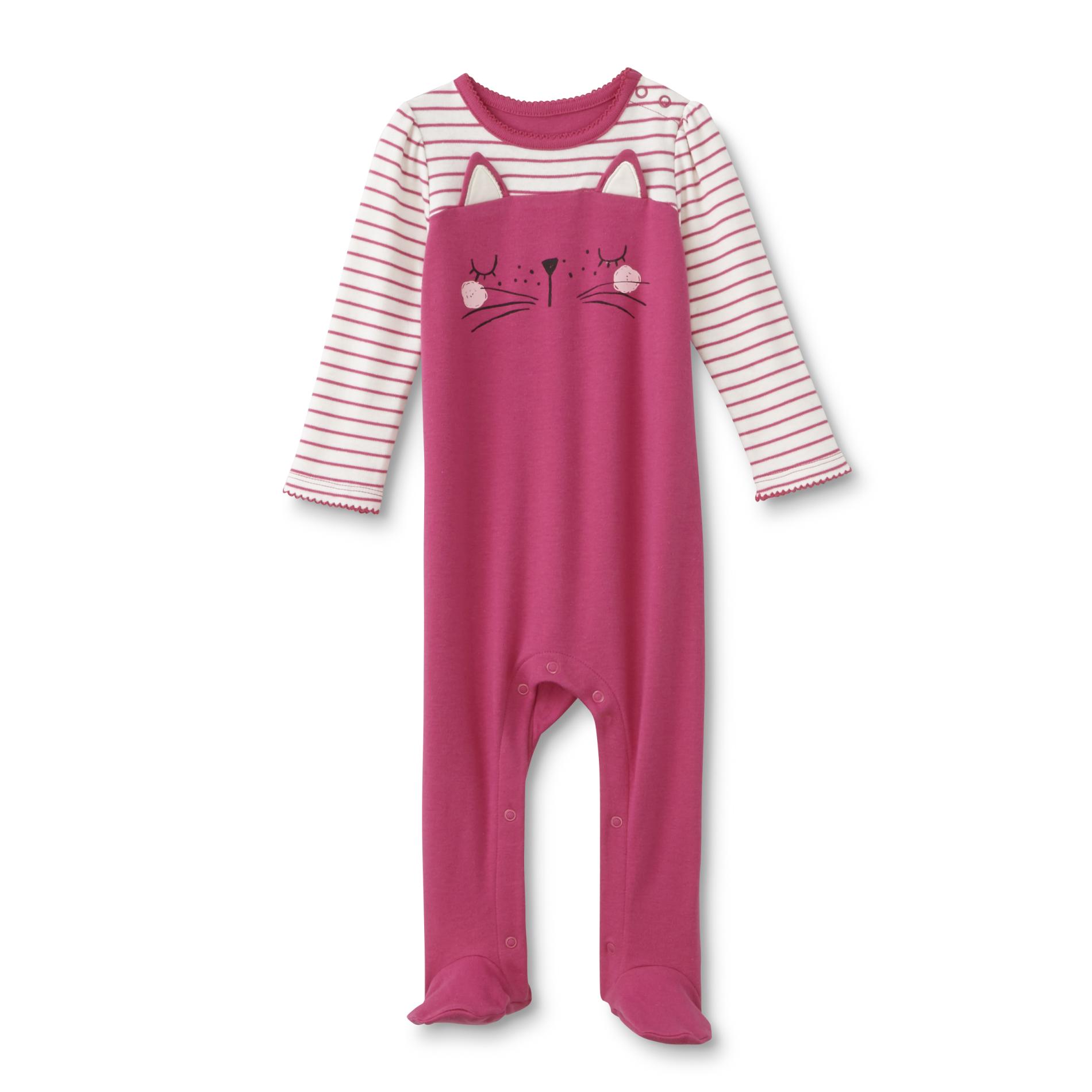 Small Wonders Newborn Girl's Sleeper Pajamas - Cat
