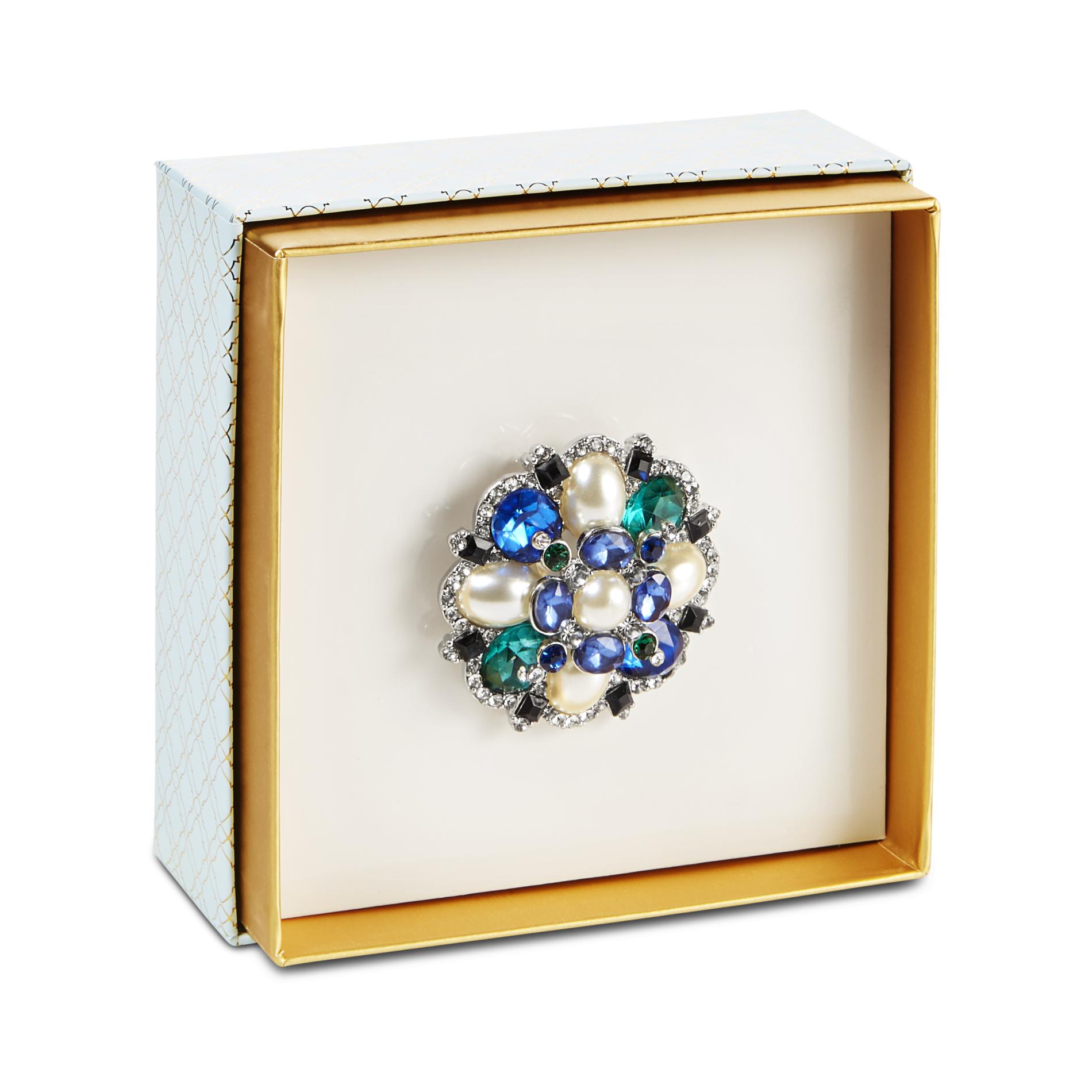 Jaclyn Smith Embellished Flower Pin, Purple Jaclyn Smith Embellished Flower Pin, Purple