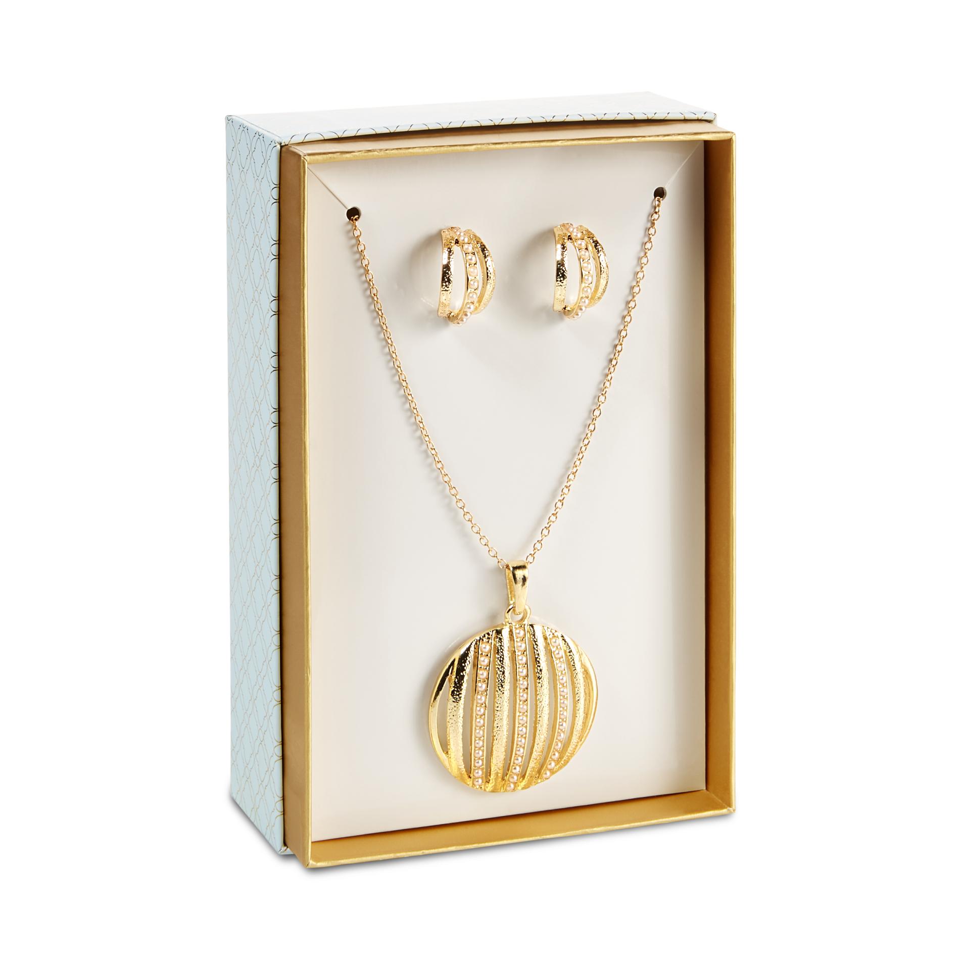 Jaclyn Smith Dome Necklace & Earrings Set, Yellow Jaclyn Smith Dome Necklace & Earrings Set, Yellow