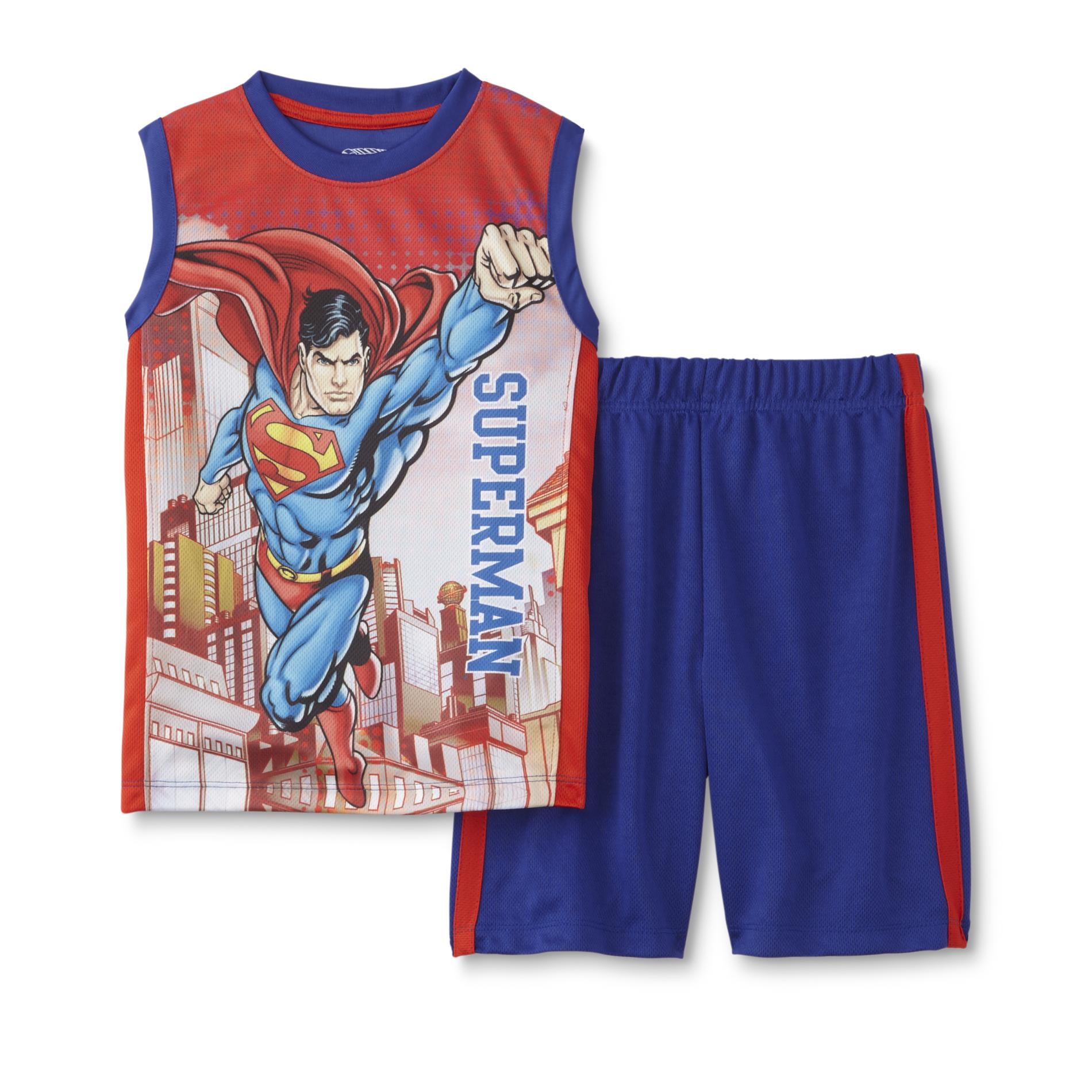 DC Comics Superman Boy's Muscle Shirt & Shorts